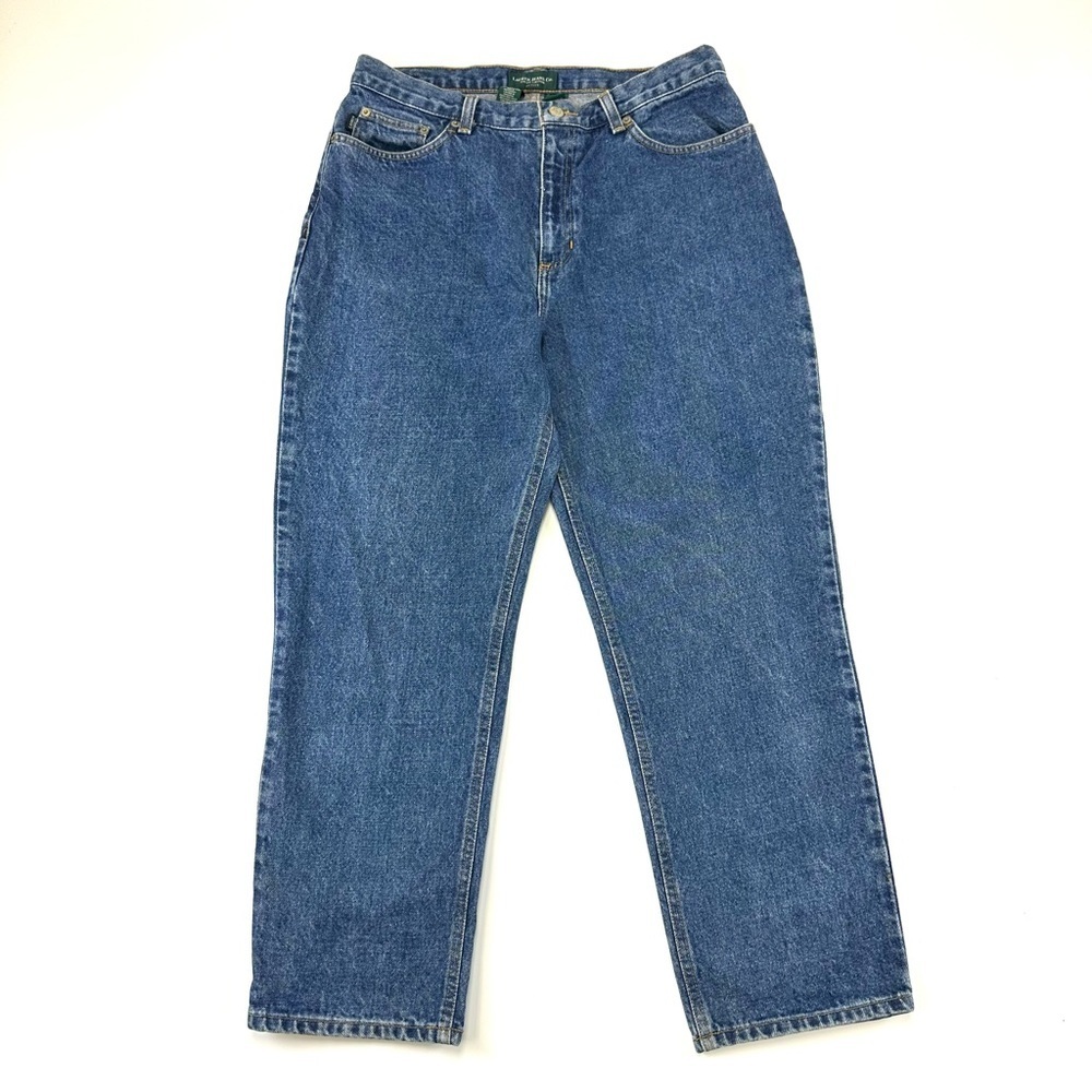 Ralph Lauren womens jeans Size 14Petite all cotton straight leg Curvy Girl Denim